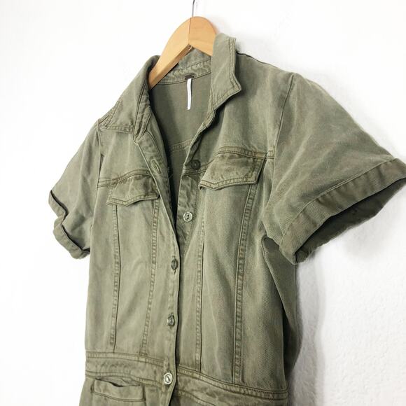 Young Fabulous and Broke Jumpsuit Womens XS Olive Button Up Ankle Khari Utility - Picture 7 of 14